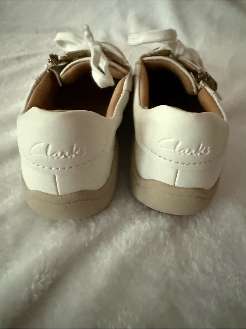 Clark’s Collection White Leather Nalle Lace Sports Inspired Sneakers 7.5 Lk New - Picture 8 of 11